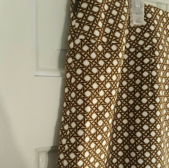 Talbots Basket Weave Brown Print Skirt size 14 EUC - Picture 3 of 7